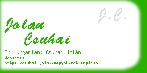 jolan csuhai business card